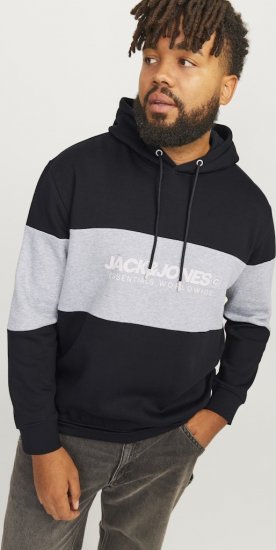 Jack & Jones LEGACY 2 Color Hoodie Black - Суичъри & cуичъри с качулка - мъжки суичъри големи размери
