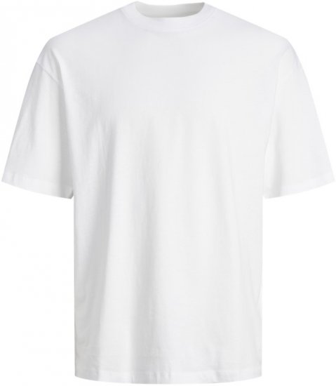 Jack & Jones BRADLEY T-Shirt White - Тениски - мъжки тениски големи размери
