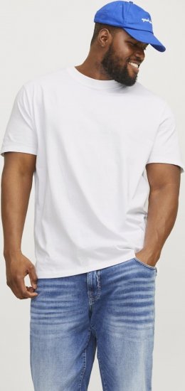 Jack & Jones BRADLEY T-Shirt White - Тениски - мъжки тениски големи размери