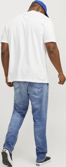 Jack & Jones BRADLEY T-Shirt White - Тениски - мъжки тениски големи размери