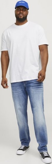 Jack & Jones BRADLEY T-Shirt White - Тениски - мъжки тениски големи размери