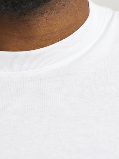 Jack & Jones BRADLEY T-Shirt White - Тениски - мъжки тениски големи размери