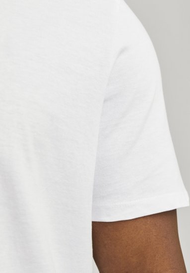 Jack & Jones BRADLEY T-Shirt White - Тениски - мъжки тениски големи размери
