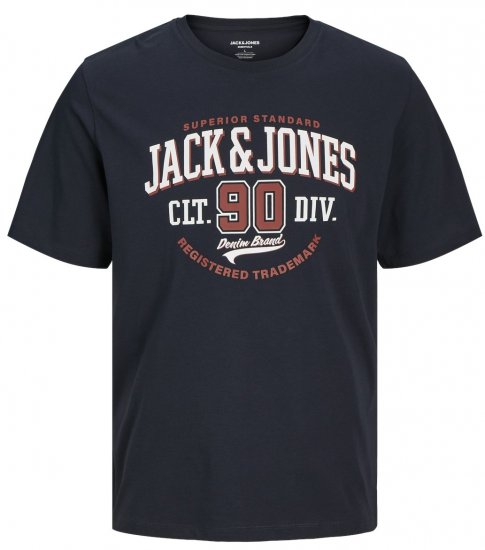Jack & Jones LOGO O-Neck T-Shirt Dark Navy - Тениски - мъжки тениски големи размери