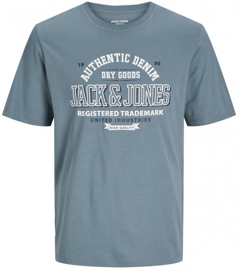 Jack & Jones JJELOGO O-Neck T-Shirt Goblin Blue - Тениски - мъжки тениски големи размери