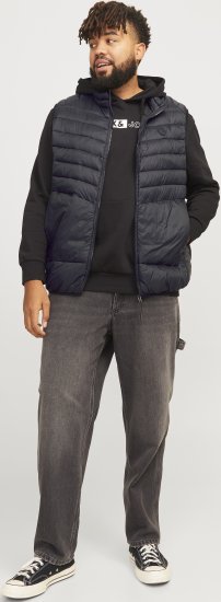 Jack & Jones SPRINT BODYWARMER With Collar Black - Якета - мъжки якета големи размери