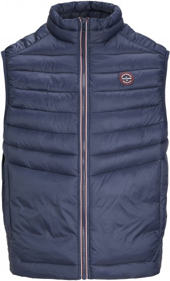 Jack & Jones SPRINT True Red Stitches BODYWARMER Navy Blazer - Якета - мъжки якета големи размери