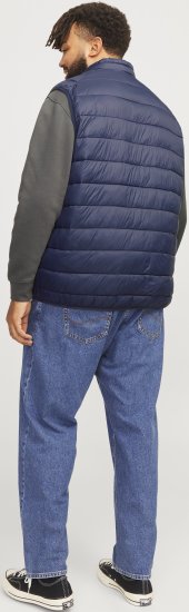 Jack & Jones SPRINT True Red Stitches BODYWARMER Navy Blazer - Якета - мъжки якета големи размери