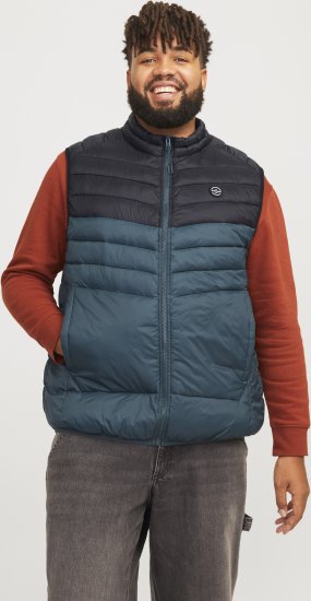 Jack & Jones SPRINT Black Blocking BODYWARMER With Collar Dark Turquoise - Якета - мъжки якета големи размери