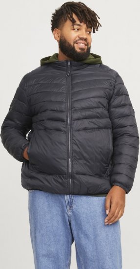 Jack & Jones SPRINT Quilted Collar Jacket Black - Якета - мъжки якета големи размери