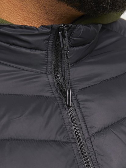 Jack & Jones SPRINT Quilted Collar Jacket Black - Якета - мъжки якета големи размери