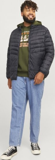 Jack & Jones SPRINT Quilted Collar Jacket Black - Якета - мъжки якета големи размери