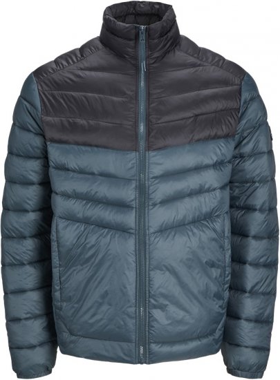 Jack & Jones SPRINT Black Blocking Quilted Collar Jacket Teal - Якета - мъжки якета големи размери