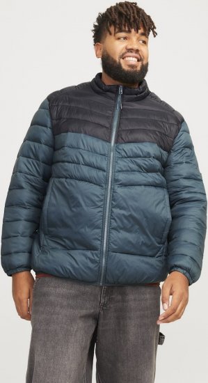 Jack & Jones SPRINT Black Blocking Quilted Collar Jacket Teal - Якета - мъжки якета големи размери
