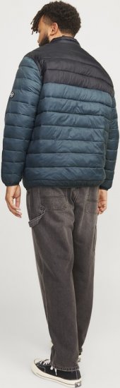 Jack & Jones SPRINT Black Blocking Quilted Collar Jacket Teal - Якета - мъжки якета големи размери
