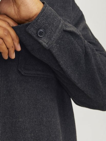 Jack & Jones BRADLEY OLLIE Overshirt LS Black - Ризи - мъжки ризи големи размери