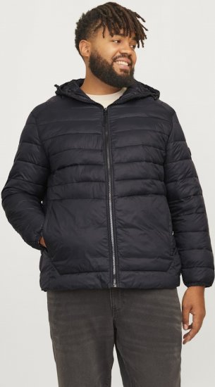 Jack & Jones SPRINT Quilted Hooded Jacket Black - Якета - мъжки якета големи размери