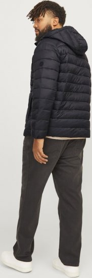 Jack & Jones SPRINT Quilted Hooded Jacket Black - Якета - мъжки якета големи размери