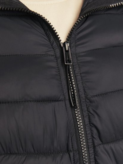 Jack & Jones SPRINT Quilted Hooded Jacket Black - Якета - мъжки якета големи размери