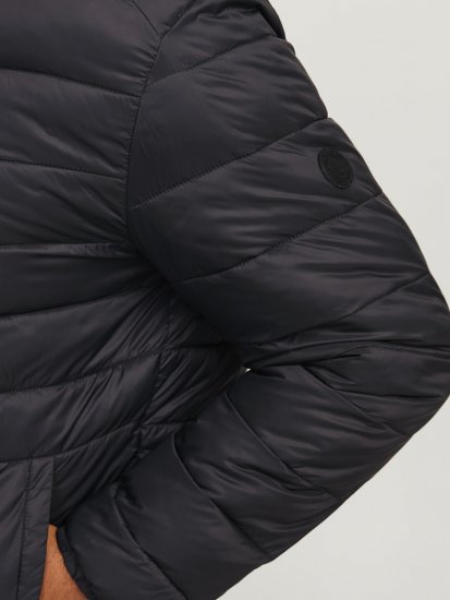 Jack & Jones SPRINT Quilted Hooded Jacket Black - Якета - мъжки якета големи размери