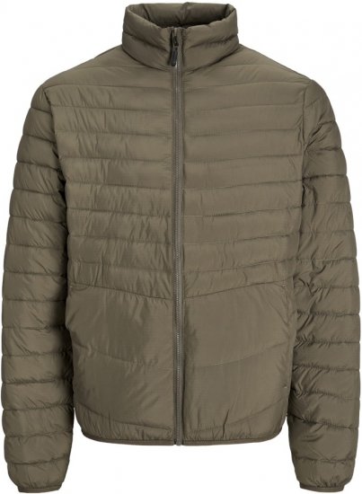 Jack & Jones STATE Puffer Jacket With Collar Brown - Якета - мъжки якета големи размери