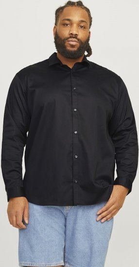 Jack & Jones ARMA LS Shirt Black - Ризи - мъжки ризи големи размери