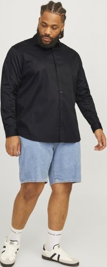 Jack & Jones ARMA LS Shirt Black - Ризи - мъжки ризи големи размери