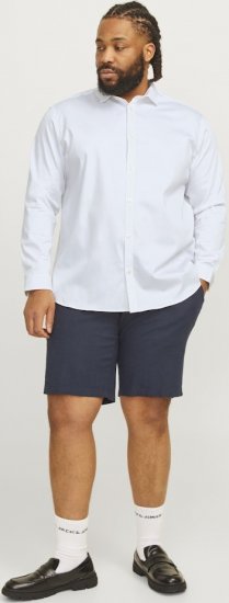 Jack & Jones ARMA LS Shirt White - Ризи - мъжки ризи големи размери