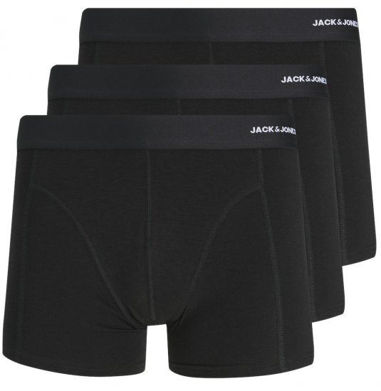 Jack & Jones BASIC BAMBOO Trunks 3-Pack Black - Бельо & Бански шорти - Мъжко бельо големи размери