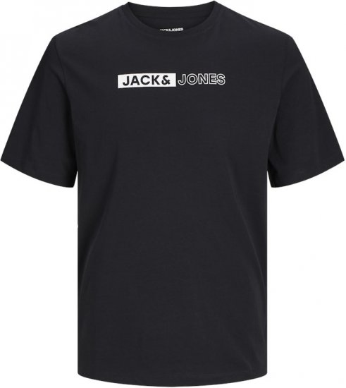 Jack & Jones CORP Logo Play 5 T-Shirt Black - Тениски - мъжки тениски големи размери