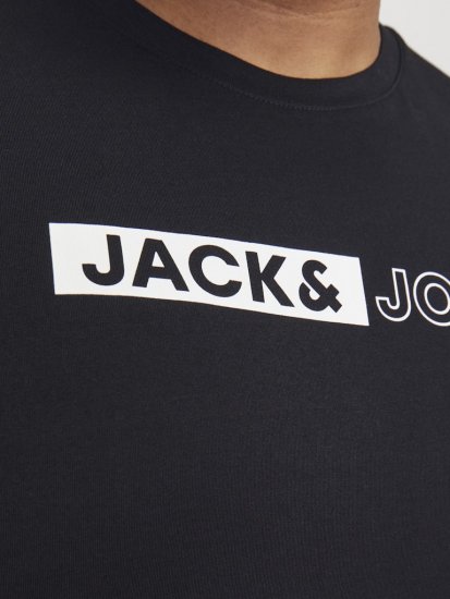 Jack & Jones CORP Logo Play 5 T-Shirt Black - Тениски - мъжки тениски големи размери