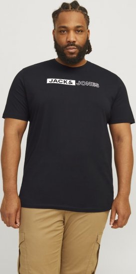 Jack & Jones CORP Logo Play 5 T-Shirt Black - Тениски - мъжки тениски големи размери