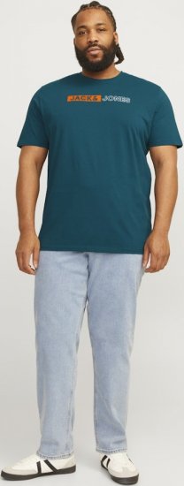 Jack & Jones CORP Logo Play 5 T-Shirt Deep Teal - Тениски - мъжки тениски големи размери