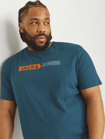 Jack & Jones CORP Logo Play 5 T-Shirt Deep Teal - Тениски - мъжки тениски големи размери