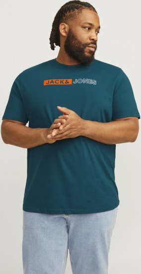 Jack & Jones CORP Logo Play 5 T-Shirt Deep Teal - Тениски - мъжки тениски големи размери
