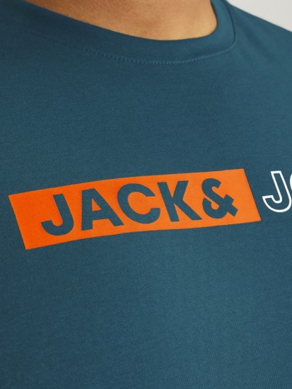 Jack & Jones CORP Logo Play 5 T-Shirt Deep Teal - Тениски - мъжки тениски големи размери