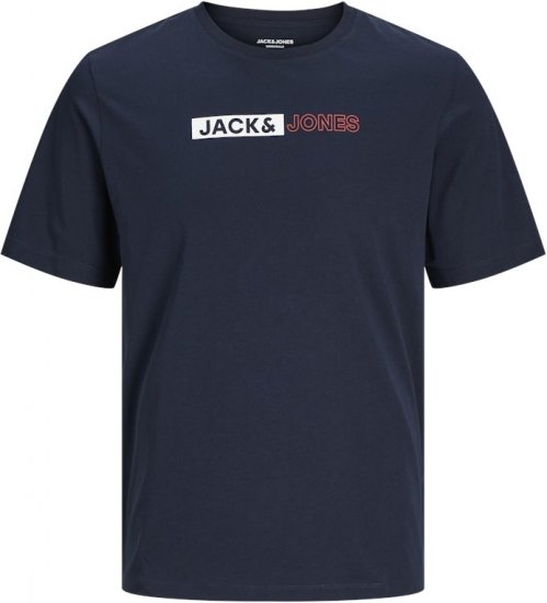 Jack & Jones CORP Logo Play 5 T-Shirt Navy Blazer - Тениски - мъжки тениски големи размери