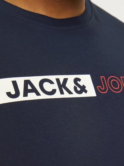 Jack & Jones CORP Logo Play 5 T-Shirt Navy Blazer - Тениски - мъжки тениски големи размери