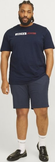 Jack & Jones CORP Logo Play 5 T-Shirt Navy Blazer - Тениски - мъжки тениски големи размери
