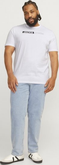 Jack & Jones CORP Logo Play 5 T-Shirt White - Тениски - мъжки тениски големи размери