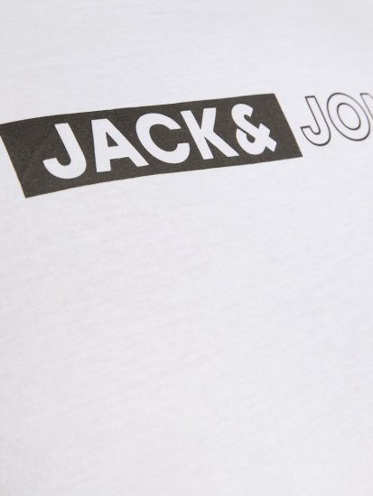 Jack & Jones CORP Logo Play 5 T-Shirt White - Тениски - мъжки тениски големи размери