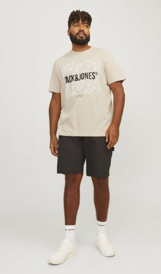 Jack & Jones JJPAISLEY T-Shirt Moonbeam - Тениски - мъжки тениски големи размери