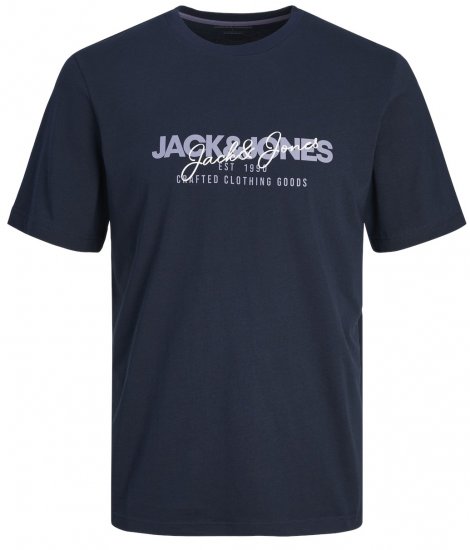 Jack & Jones JJALVIS T-Shirt Navy Blazer - Тениски - мъжки тениски големи размери