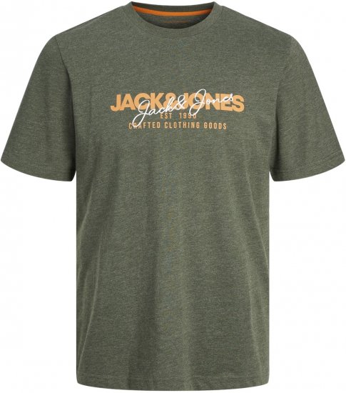 Jack & Jones JJALVIS T-shirt Kombu Green - Тениски - мъжки тениски големи размери