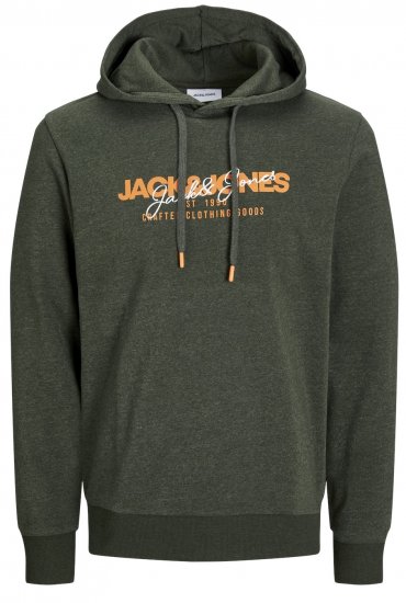 Jack & Jones JJALVIS Hoodie Kombu Green - Суичъри & cуичъри с качулка - мъжки суичъри големи размери