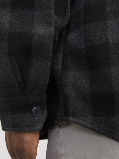 Jack & Jones ZAC BRUSHED Long Sleeve OVERSHIRT Grey - Ризи - мъжки ризи големи размери