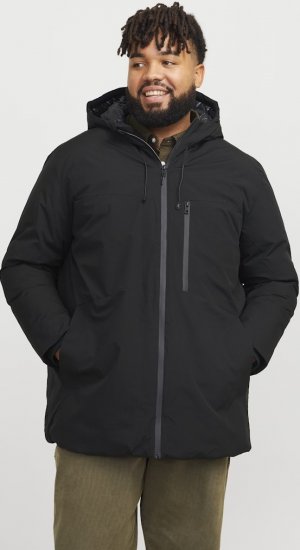 Jack & Jones PAYNE Windproof Parka Black - Якета - мъжки якета големи размери
