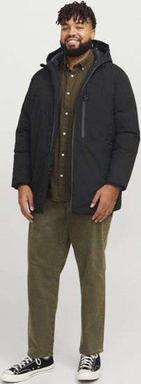 Jack & Jones PAYNE Windproof Parka Black - Якета - мъжки якета големи размери