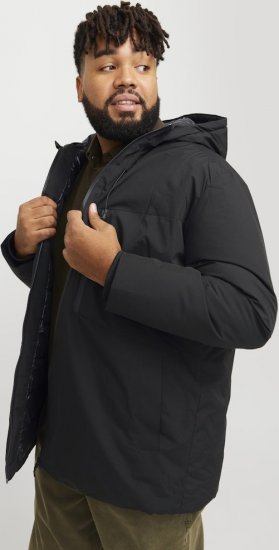 Jack & Jones PAYNE Windproof Parka Black - Якета - мъжки якета големи размери