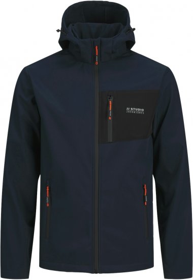 Jack & Jones JJTAYLOR Softshell Jacket Navy Blazer - Якета - мъжки якета големи размери